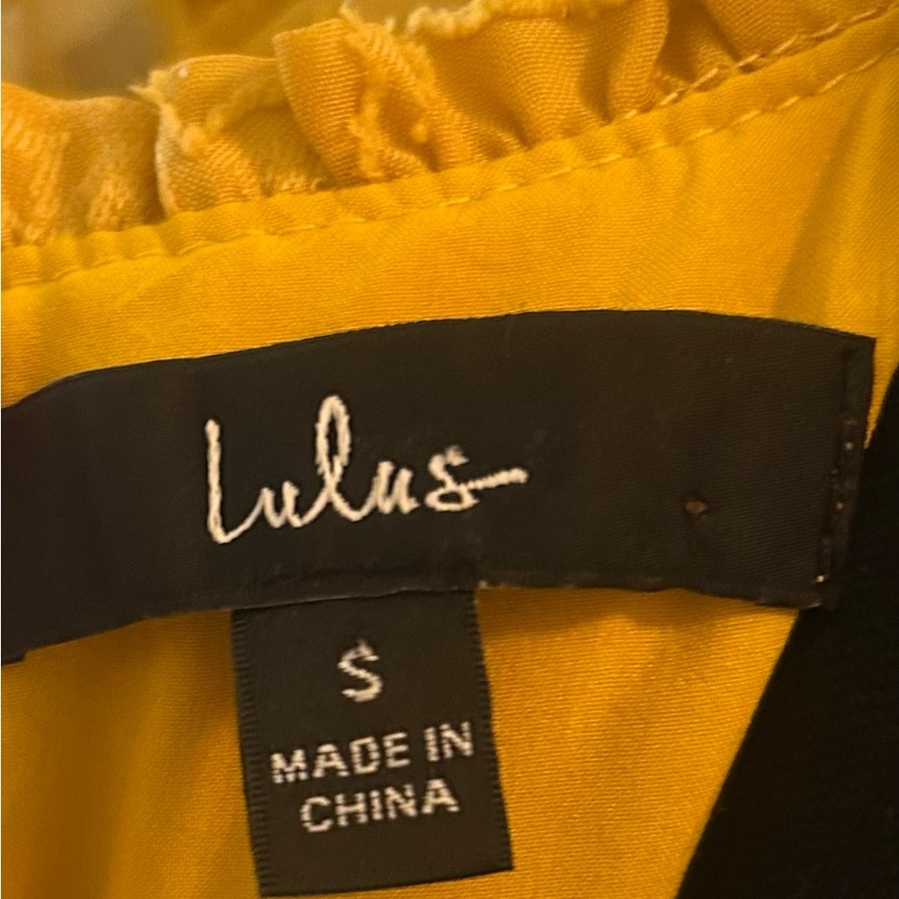 Lulu's Mustard Ruffle Dress - Picture 5 of 7